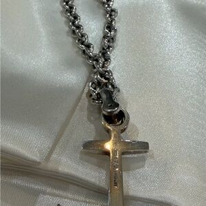 Knud V Anderson Sterling Silver Anchor Pendant and Toggle Necklace.